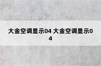 大金空调显示04 大金空调显示04